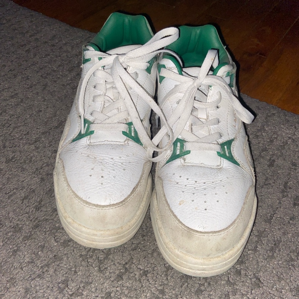 Kids White and Green Sneakers